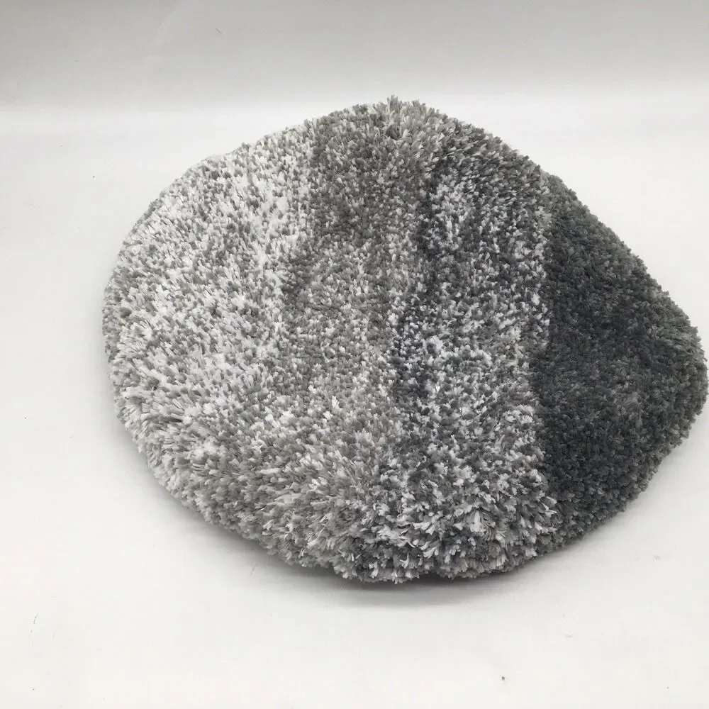 Soft Microfiber Bathroom Toilet Lid Cover Washable Gray Gradient  17.5